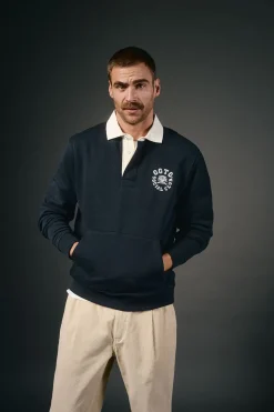 OOTO Polo rugby manga larga Azul marino