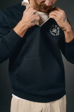 OOTO Polo rugby manga larga Azul marino