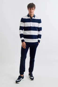 Williot Polo Rugby Rayas Azul marino Clearance