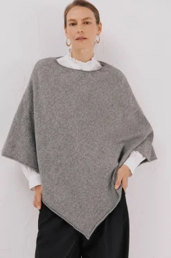 Cortefiel Poncho tacto suave Gris Online