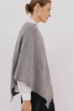 Cortefiel Poncho tacto suave Gris Online
