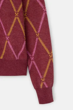 Silbon Rebeca raquetas rombos Estampado granate Best