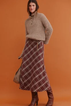 Hoss Intropia Renée. Falda a cuadros Estampado granate Hot