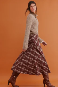 Hoss Intropia Renée. Falda a cuadros Estampado granate Hot