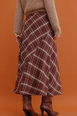 Hoss Intropia Renée. Falda a cuadros Estampado granate Hot
