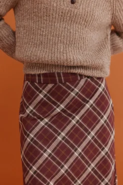 Hoss Intropia Renée. Falda a cuadros Estampado granate Hot