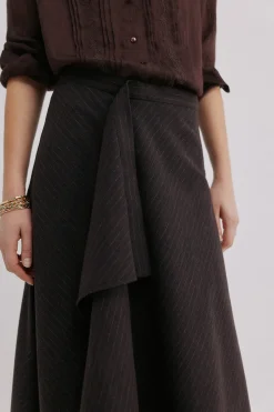 Hoss Intropia Rina. Falda a rayas Estampado Marron Online