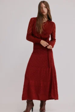 Hoss Intropia Rossie. Falda calada Estampado rojo New