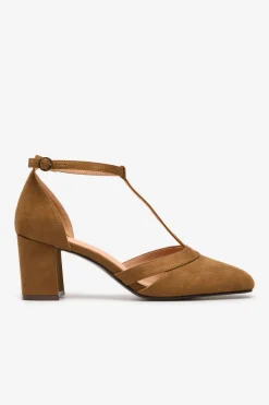 Cortefiel Sandalia tacón Camel