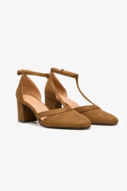 Cortefiel Sandalia tacón Camel