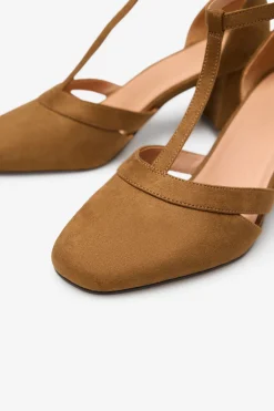 Cortefiel Sandalia tacón Camel