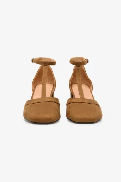 Cortefiel Sandalia tacón Camel