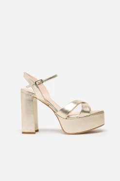 Lodi Sandalia tacón Dorado Discount