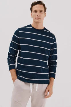 Cortefiel Set de pijama punto Azul marino