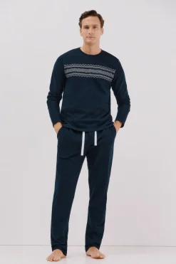 Cortefiel Set de pijama punto polar Azul marino Outlet