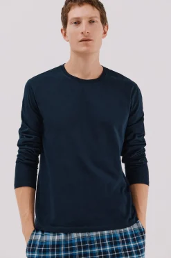 Cortefiel Set de pijama punto y tela Azul marino New