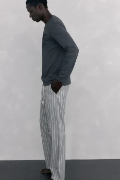 Pedro del Hierro Set de pijama punto y tela Gris