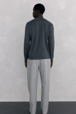 Pedro del Hierro Set de pijama punto y tela Gris