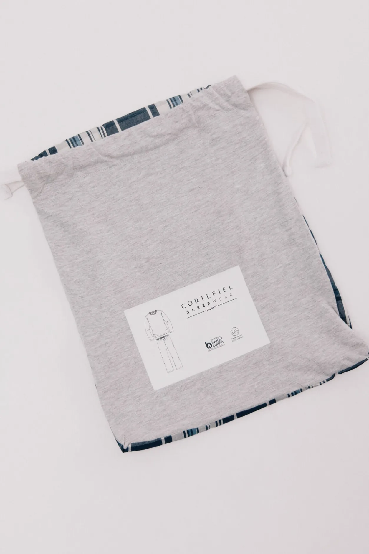 Cortefiel Set de pijama punto y tela Gris Best