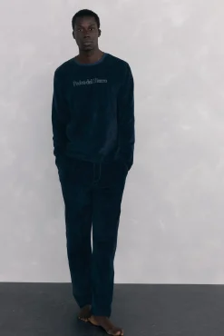 Pedro del Hierro Set de pijama terciopelo Azul Best