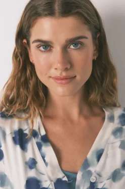 Women'secret Set pijama satén floral verde Sale