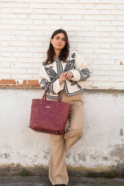 The Code Shopper Arizona piel burdeos Vino Best