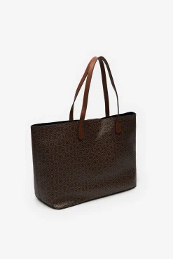 Cortefiel Shopper monogram Estampado marr&oacute;n Hot