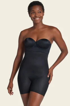 Leonisa Short media pierna tiro extra alto, levanta glúteos negro Clearance