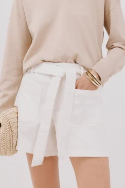 Cortefiel Short vaquero lazo Blanco Sale