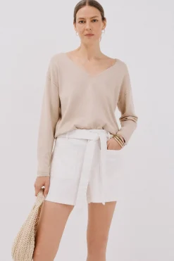 Cortefiel Short vaquero lazo Blanco Sale