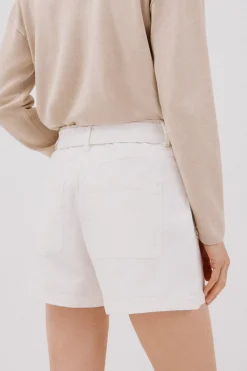 Cortefiel Short vaquero lazo Blanco Sale