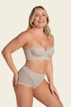 Leonisa Sin tirantes bustier 360° de perfección beige Outlet