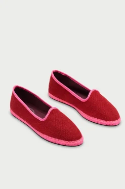 Flabelus Slipper de lino Rojo Discount