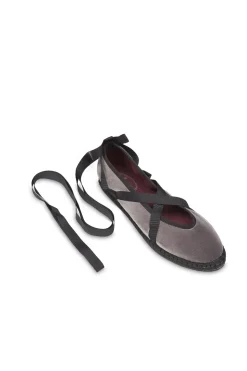 Flabelus Slippers de terciopelo Gris Clearance