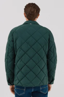 Cortefiel Sobrecamisa acolchada Verde oscuro Outlet