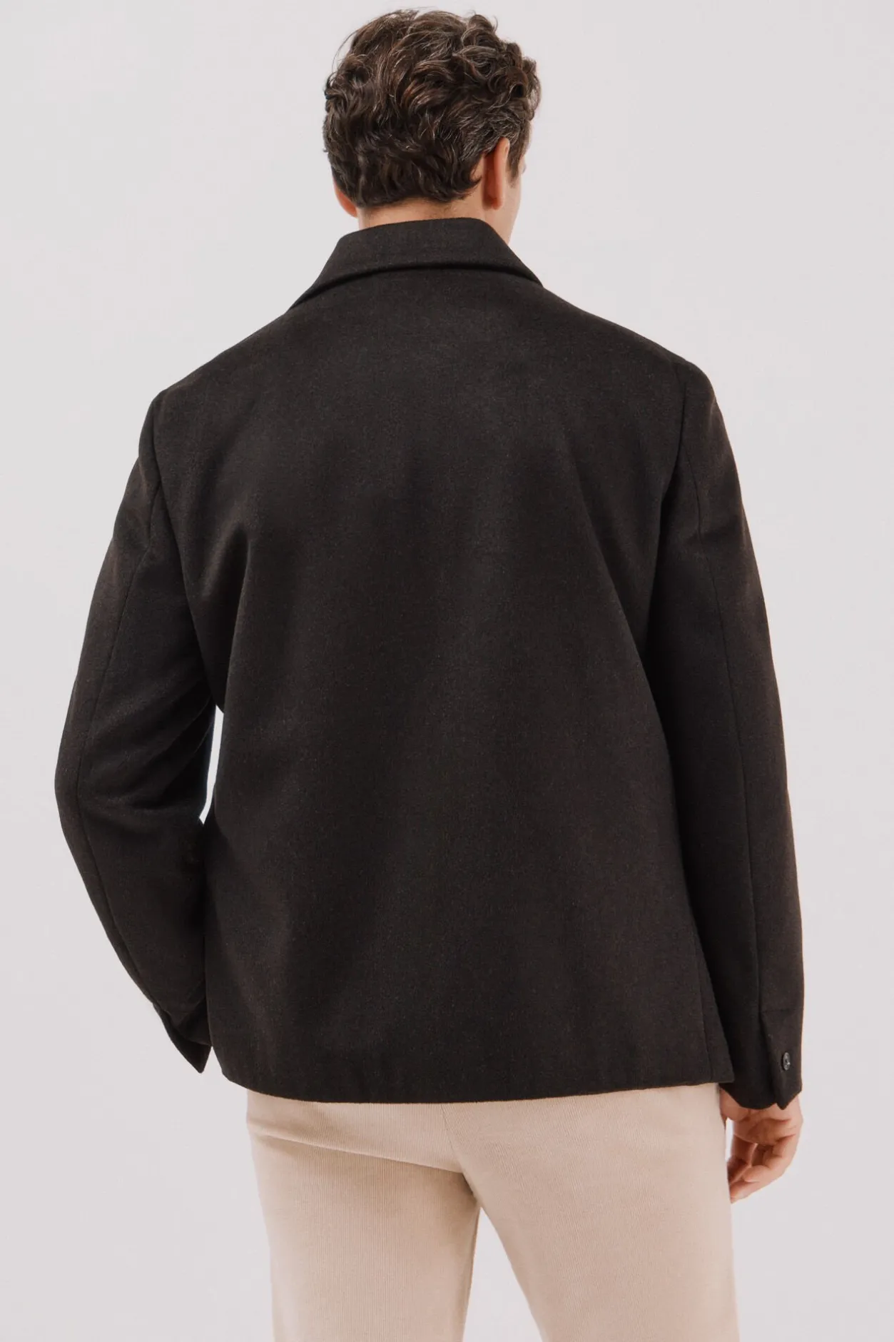 Cortefiel Sobrecamisa botones lana Marrón oscuro Best