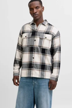 Jack & Jones Sobrecamisa cuadros gris Sale