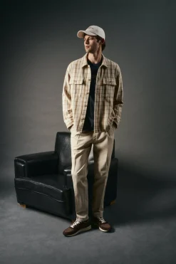 OOTO Sobrecamisa de cuadros Beige Hot