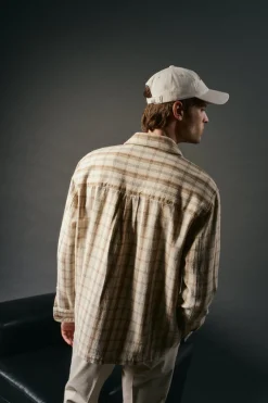 OOTO Sobrecamisa de cuadros Beige Hot