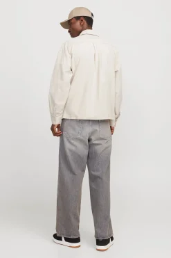 Jack & Jones Sobrecamisa de sarga corte ancho gris Outlet