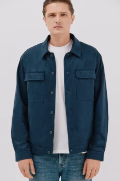 Cortefiel Sobrecamisa efecto ante Azul oscuro Sale