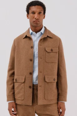 Cortefiel Sobrecamisa lana Camel Online