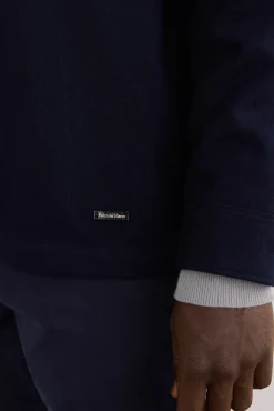 Pedro del Hierro Sobrecamisa lana lisa Azul Best