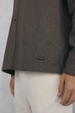 Pedro del Hierro Sobrecamisa lana lisa Marr&oacute;n Sale