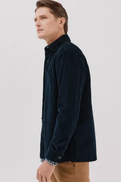 Cortefiel Sobrecamisa pana Azul marino Best