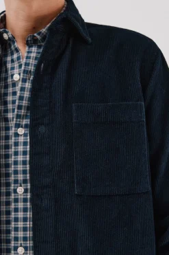 Cortefiel Sobrecamisa pana Azul marino Best