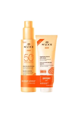 Nuxe Spray Fundente Rostro y Cuerpo SPF 50 Sun+ Champú de Ducha After Sun 100ml DE REGALO Naranja Best