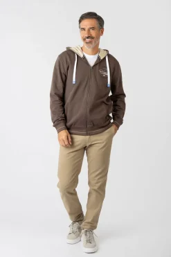 Privata Sudadera abierta con capucha y bolsillos Marr&oacute;n New