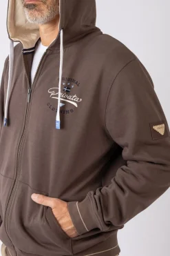 Privata Sudadera abierta con capucha y bolsillos Marr&oacute;n New