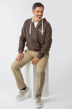 Privata Sudadera abierta con capucha y bolsillos Marr&oacute;n New